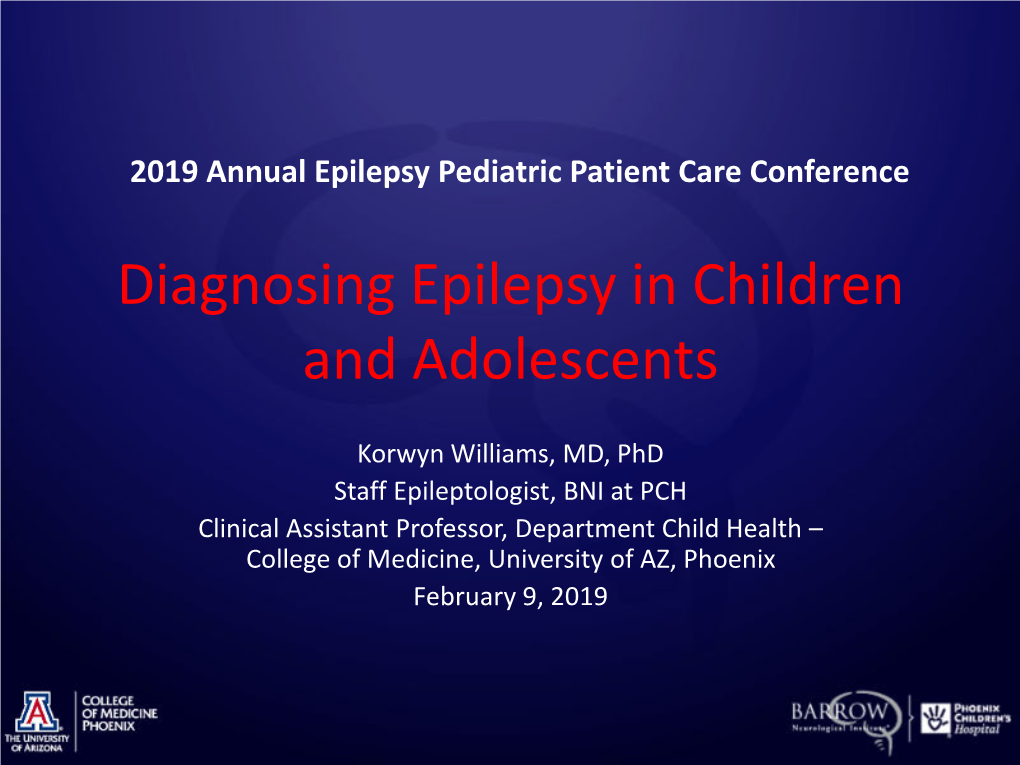 Diagnosing Epilepsy in Children and Adolescents