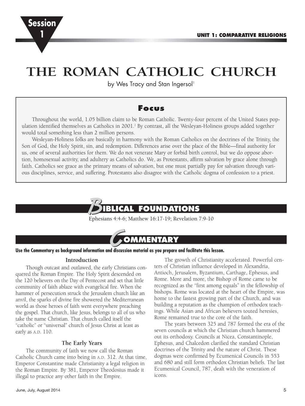 THE ROMAN CATHOLIC CHURCH by Wes Tracy and Stan Ingersol1