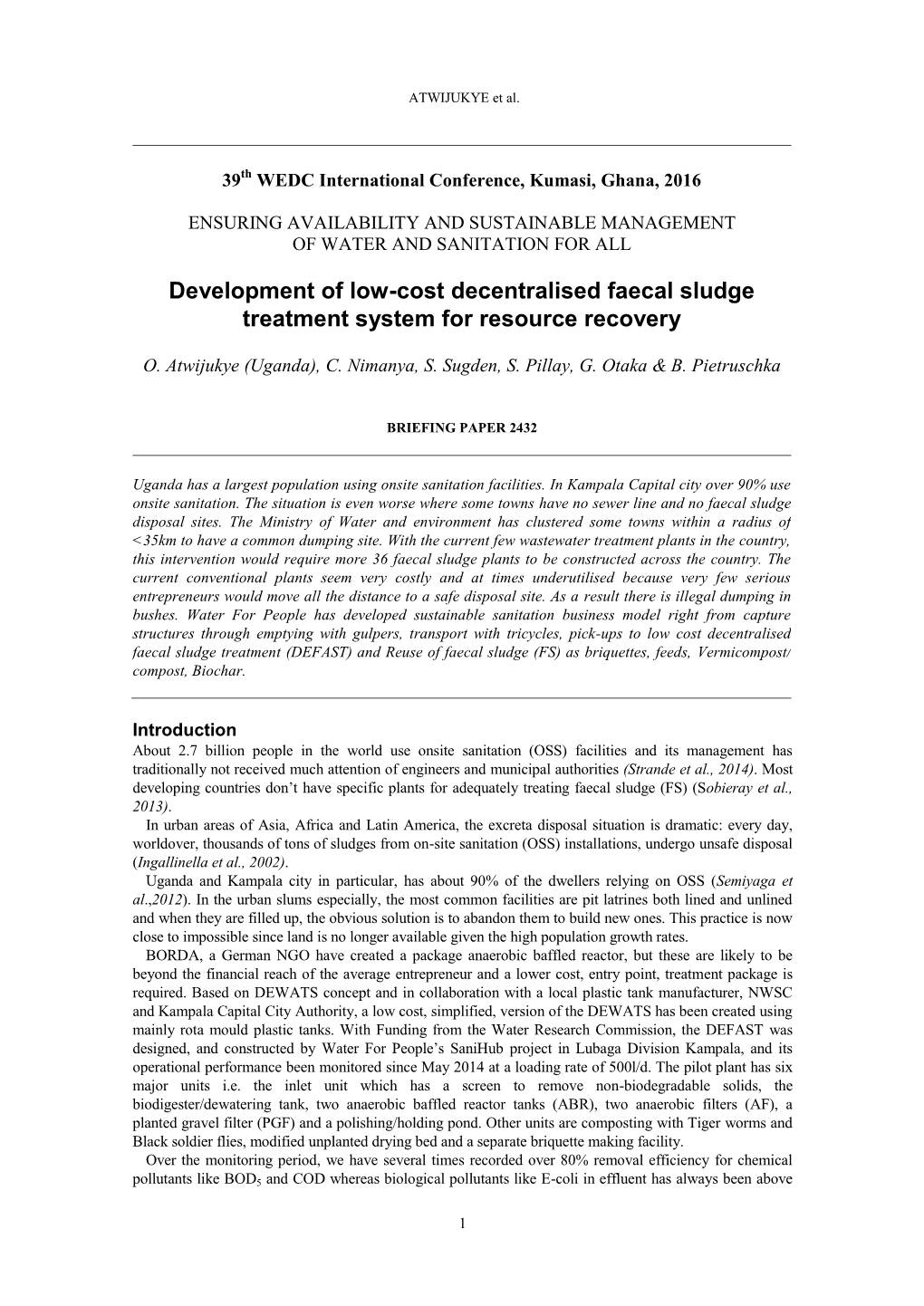 WEDC International Conference Paper