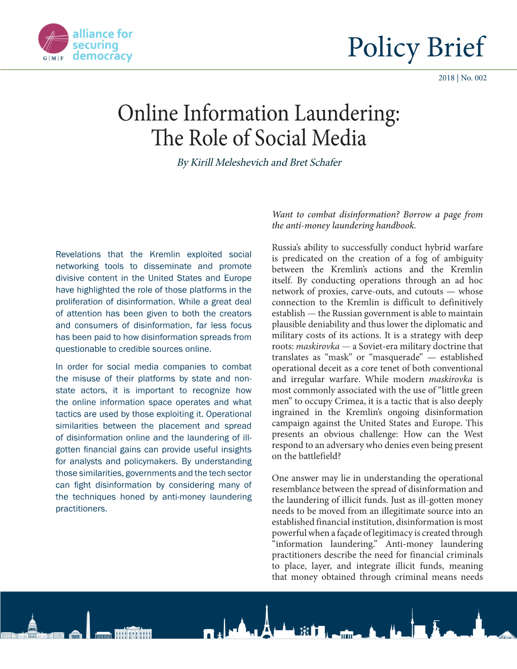 Online Information Laundering: the Role of Social Media by Kirill Meleshevich and Bret Schafer