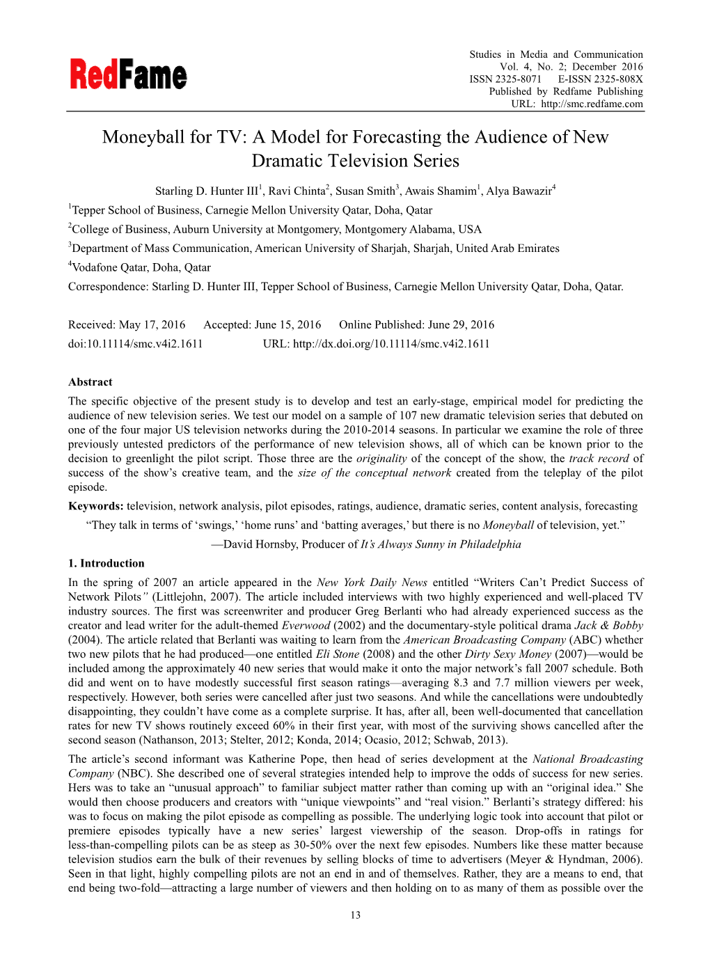 A Model for Forecasting the Audience of New Dramatic Television Series