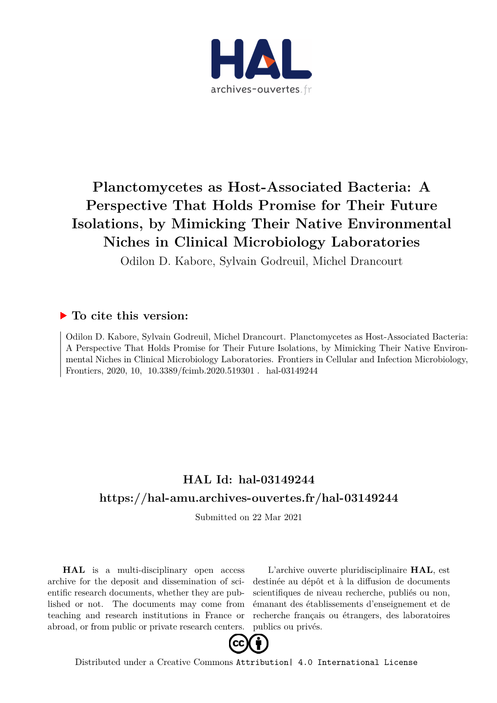 Planctomycetes As Host-Associated Bacteria
