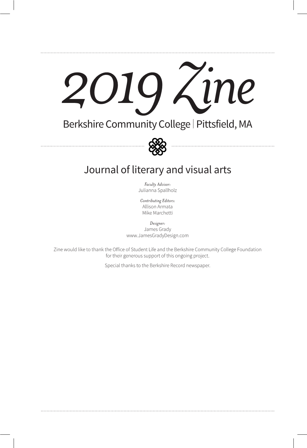 Pittsfield, MA Journal of Literary and Visual Arts