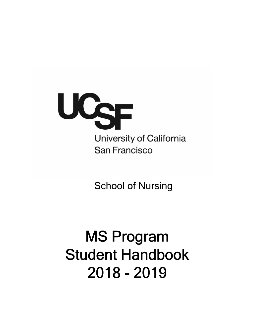 MS Program Student Handbook 2018 - 2019 1