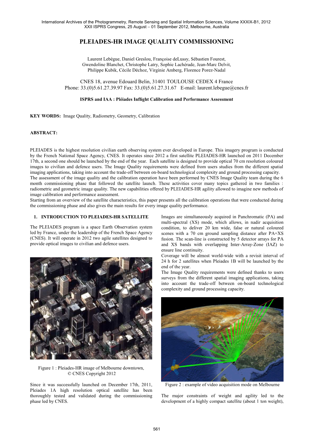 Pleiades-Hr Image Quality Commissioning