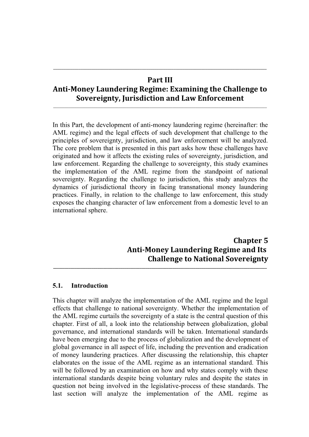 Chapter 5: Anti-Money Laundering Regime and Its Challenge to National Sovereignty 148