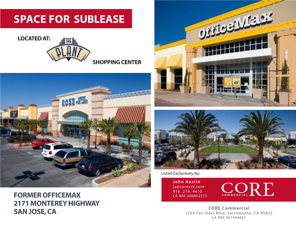 Space for Sublease