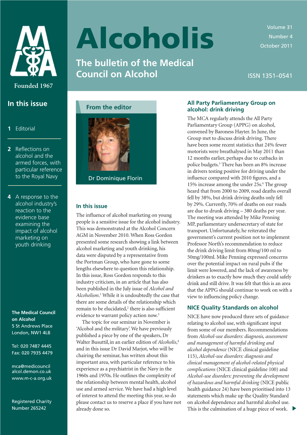 Alcoholis October 2011 the Bulletin of the Medical