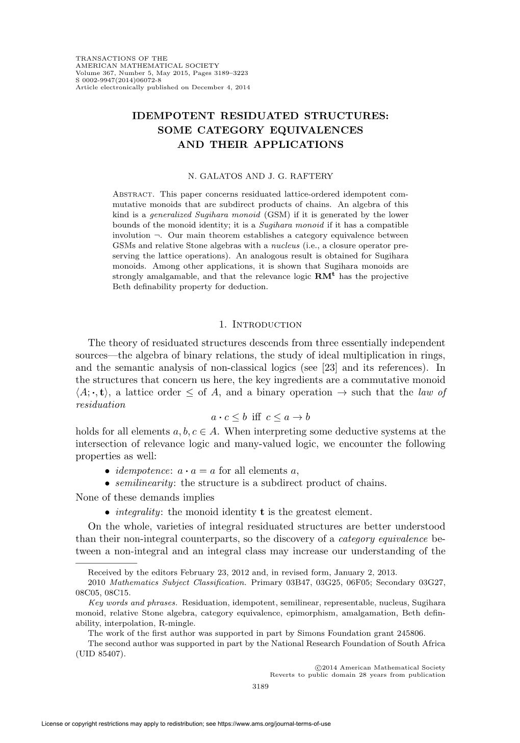 Idempotent Residuated Structures: Some Category Equivalences and Their Applications