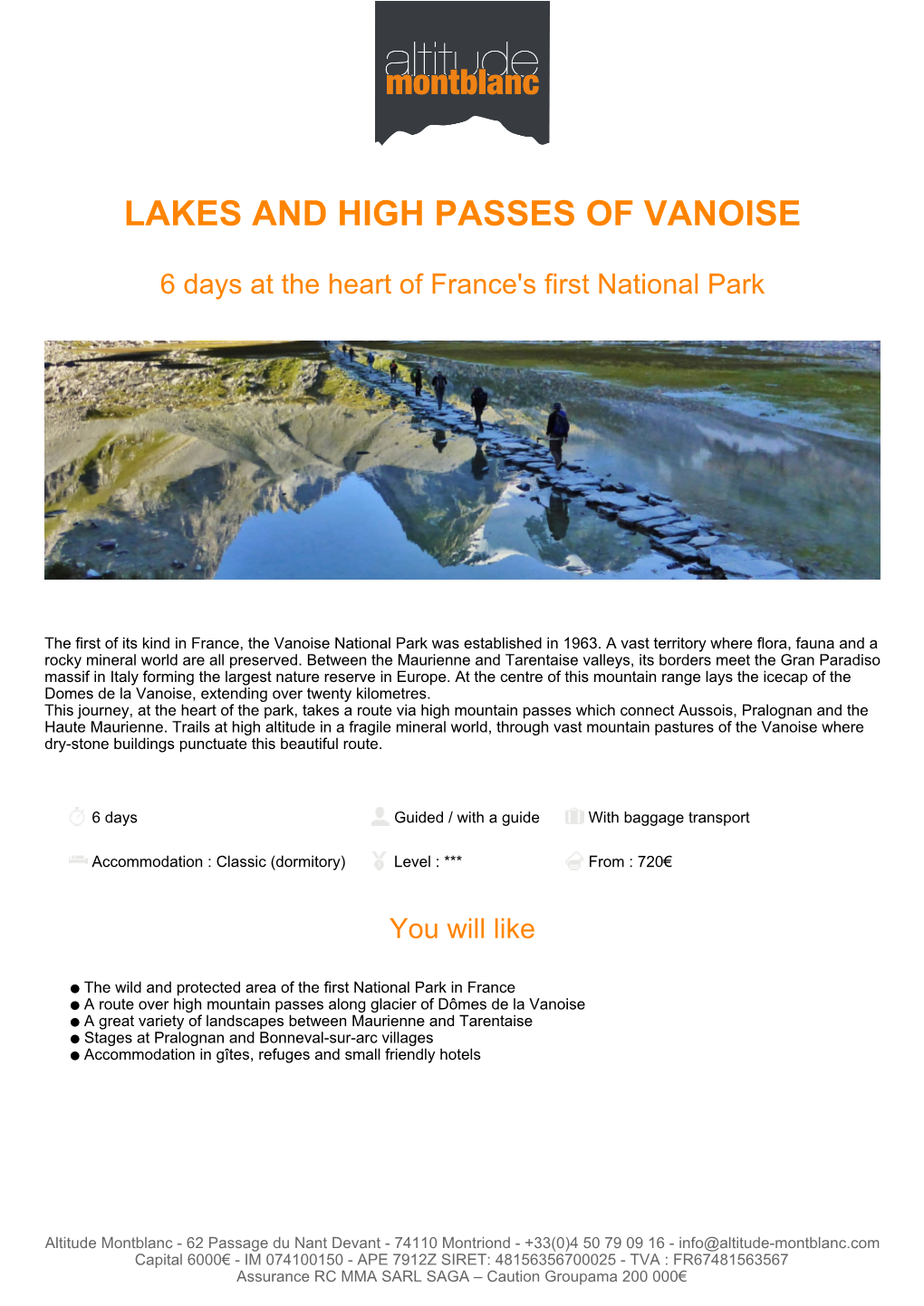 Lakes and High Passes of Vanoise