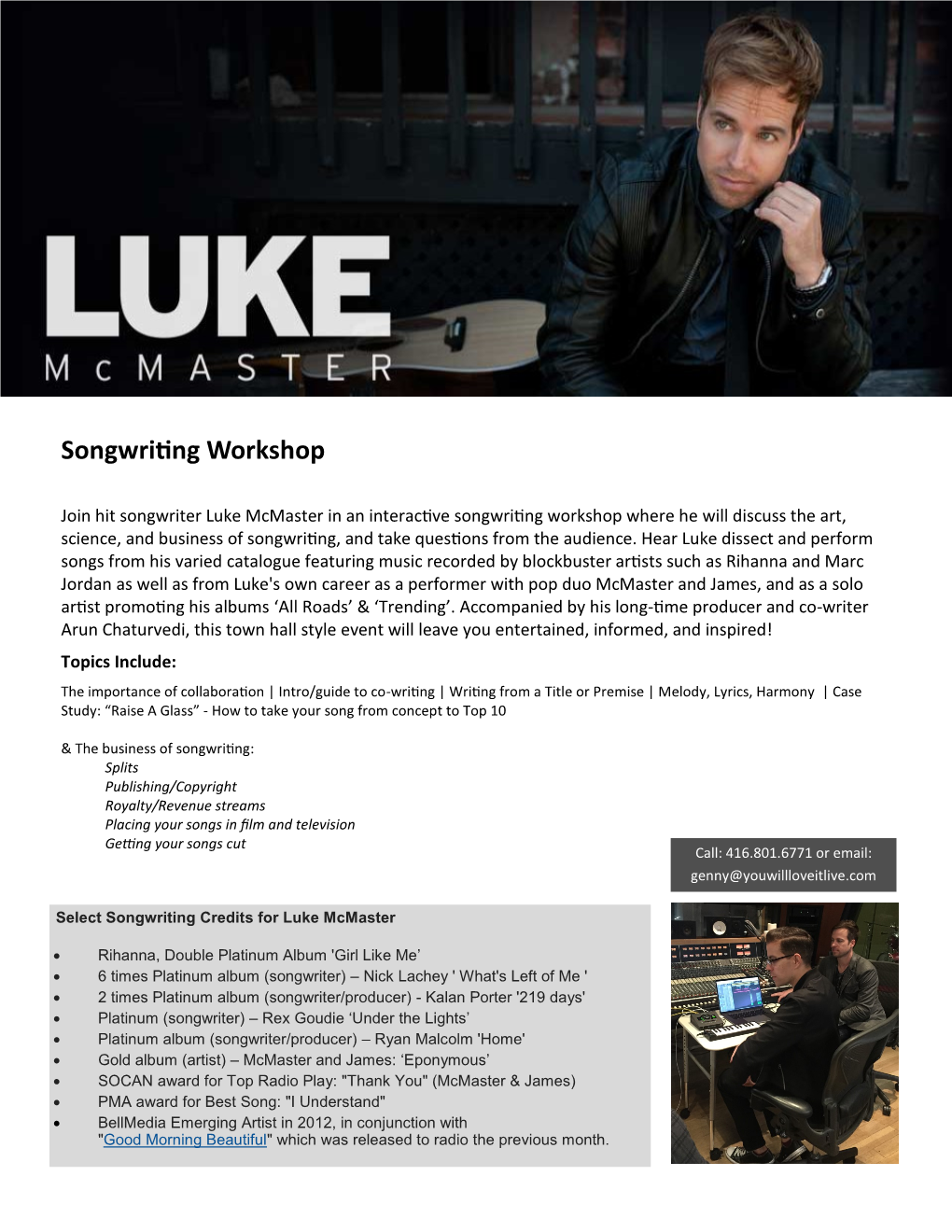 Songwriting Workshop Description