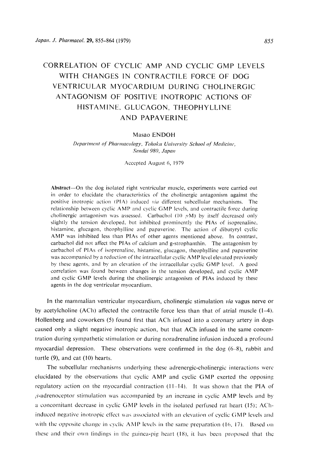 Correlation of Cyclic Amp and Cyclic Gmp Levels With