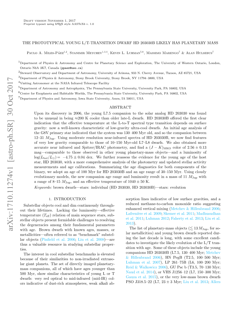 The Prototypical Young L/T-Transition Dwarf Hd 203030B Likely Has Planetary Mass