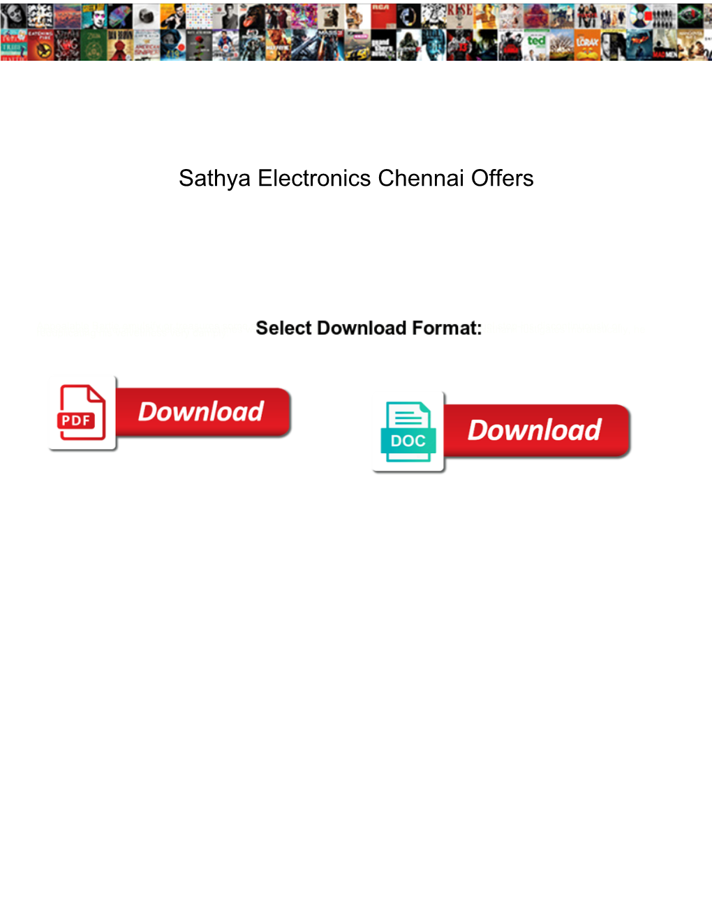 Sathya Electronics Chennai Offers