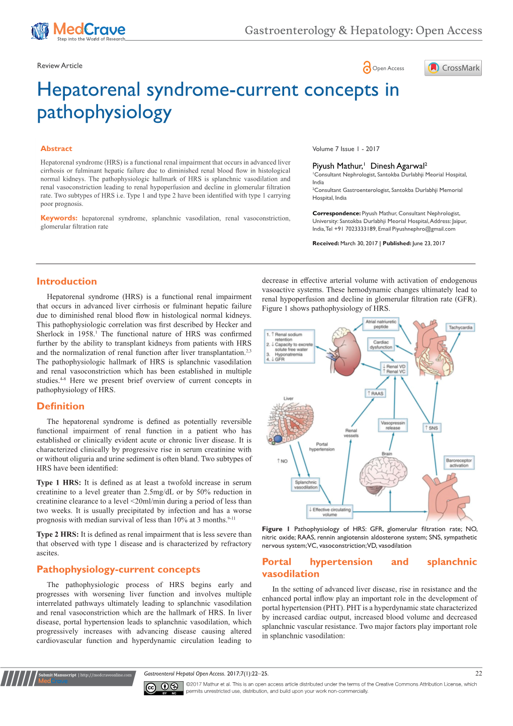 Hepatorenal Syndrome-Current Concepts in Pathophysiology