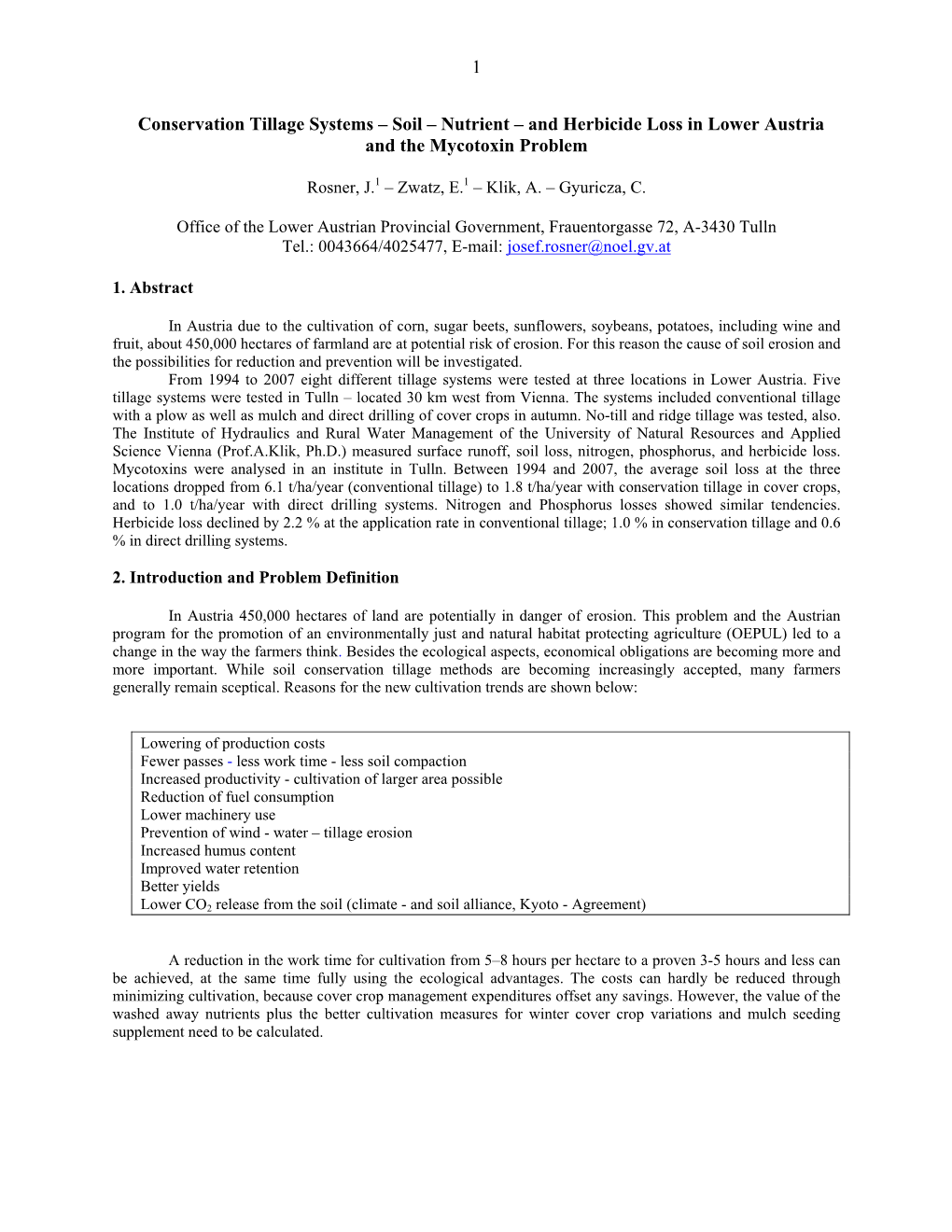 1 Conservation Tillage Systems – Soil – Nutrient – and Herbicide Loss In