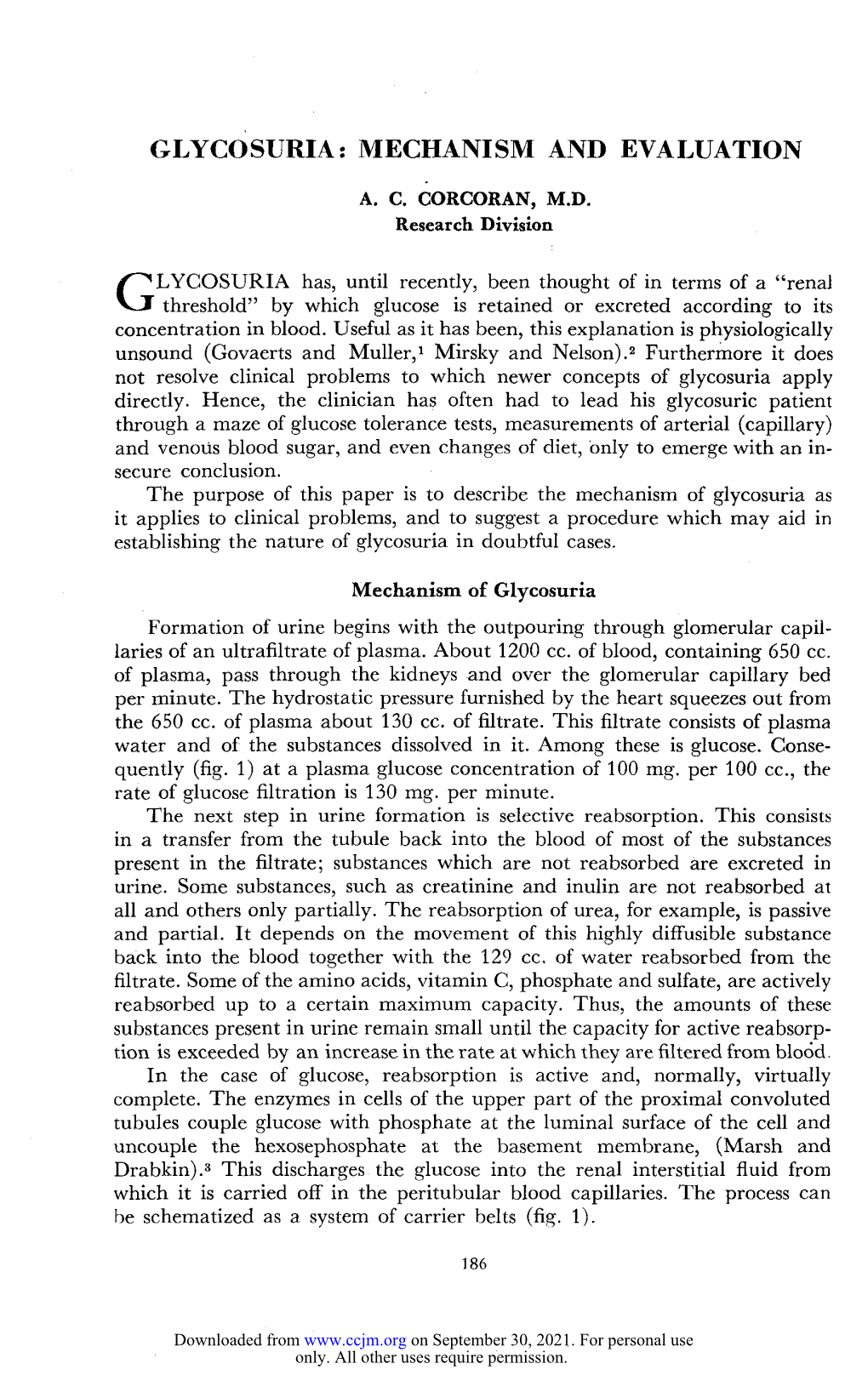 Glycosuria: Mechanism and Evaluation