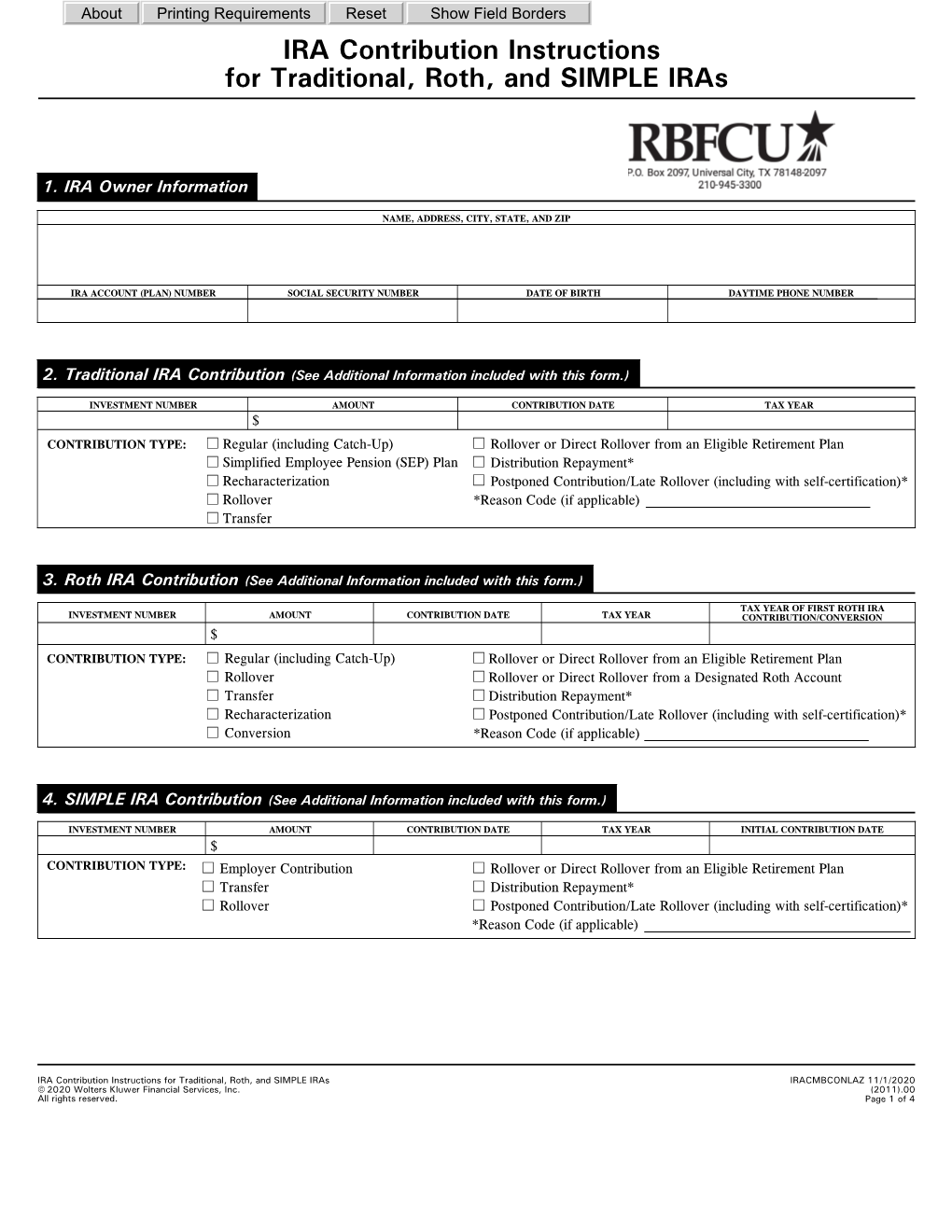 IRA Contribution Instructions for Traditional, Roth, and SIMPLE Iras