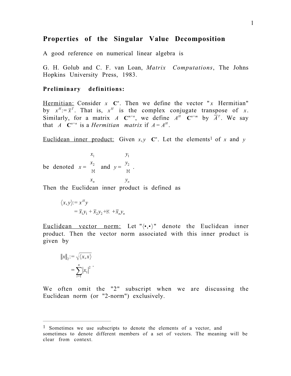 Properties of the Singular Value Decomposition