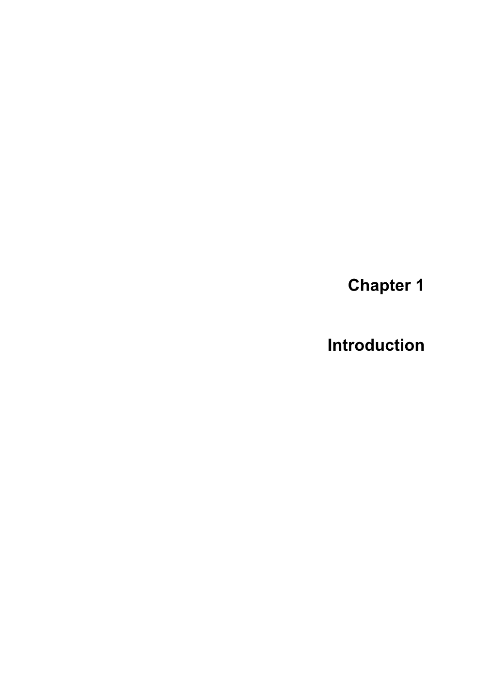 Chapter 1 Introduction