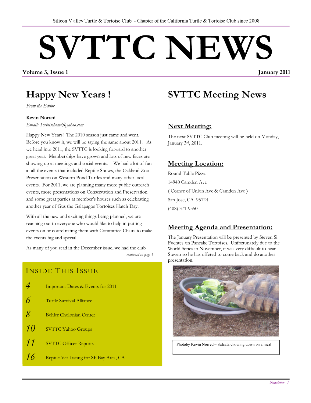 SVTTC Meeting News