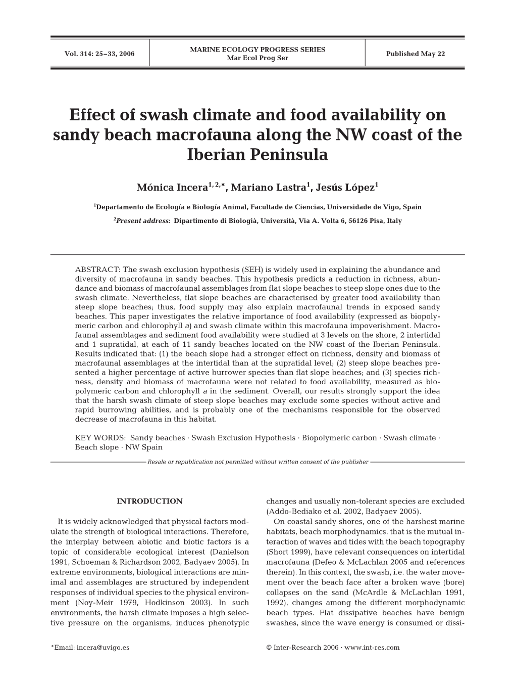 Effect of Swash Climate and Food Availability on Sandy Beach Macrofauna Along the NW Coast of the Iberian Peninsula