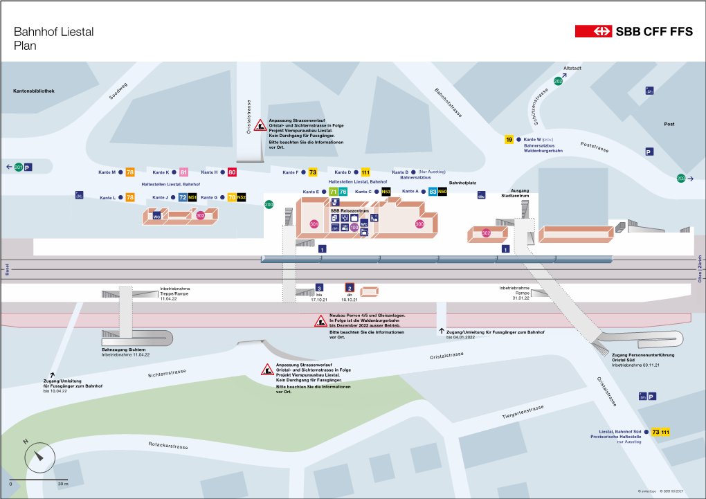 Bahnhofplan Liestal