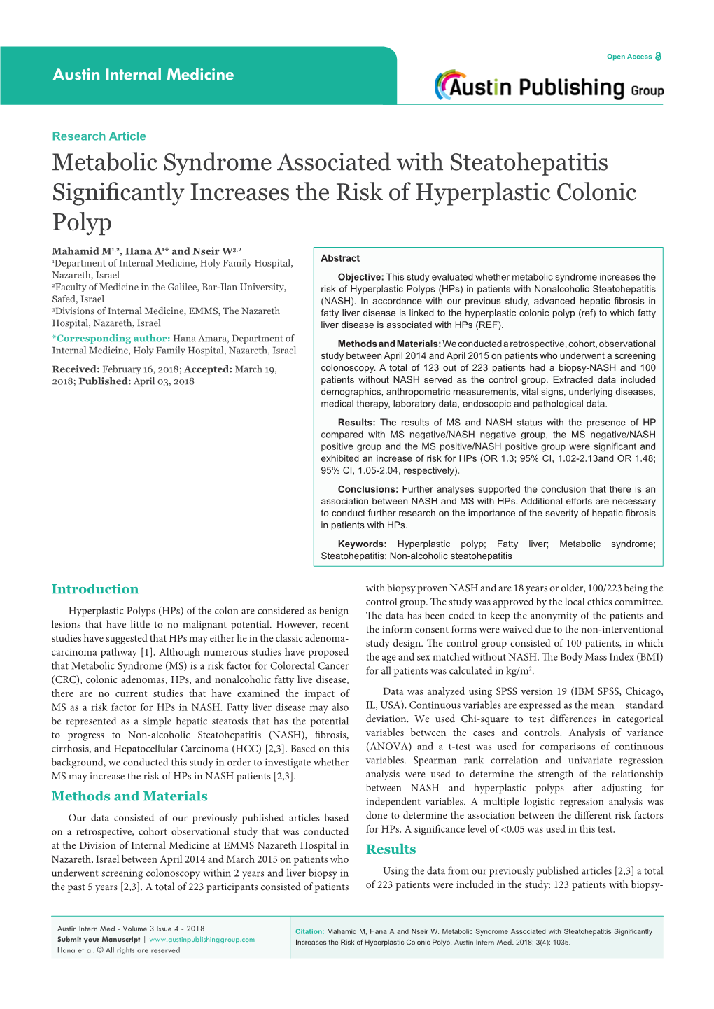 Metabolic Syndrome Associated with Steatohepatitis Significantly Increases the Risk of Hyperplastic Colonic Polyp