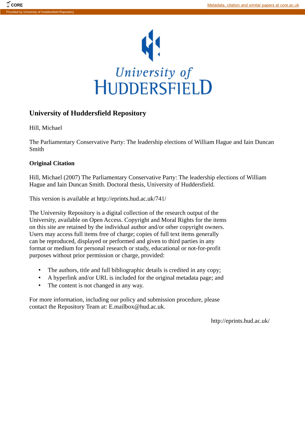 University of Huddersfield Repository