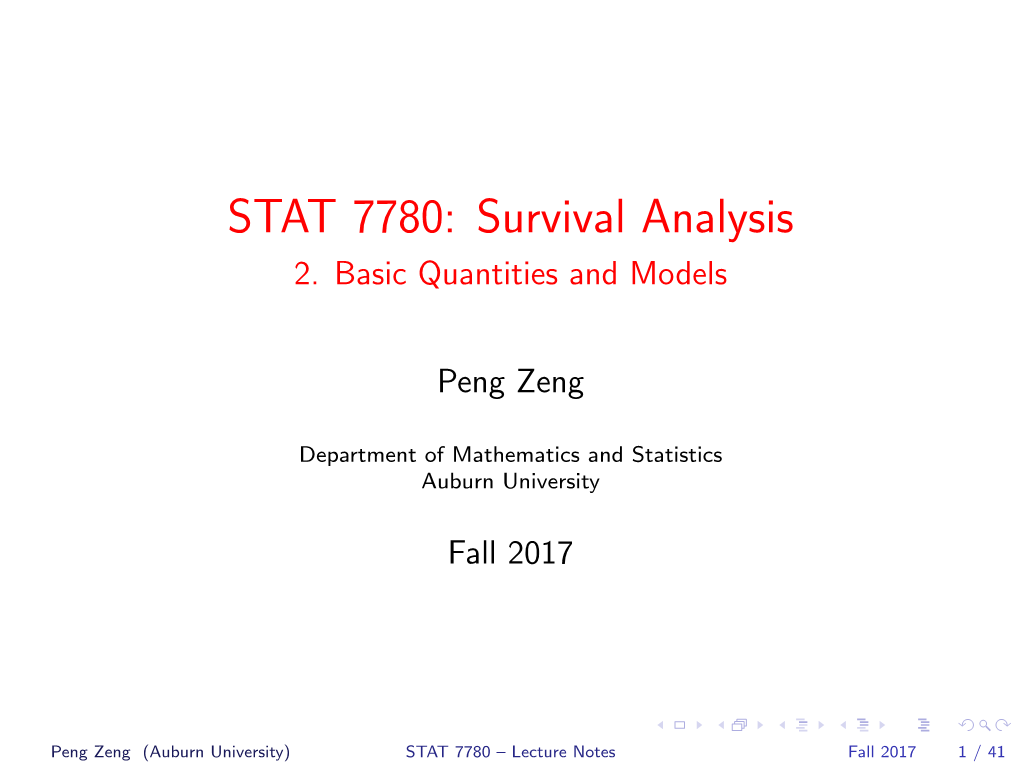 STAT 7780: Survival Analysis 2