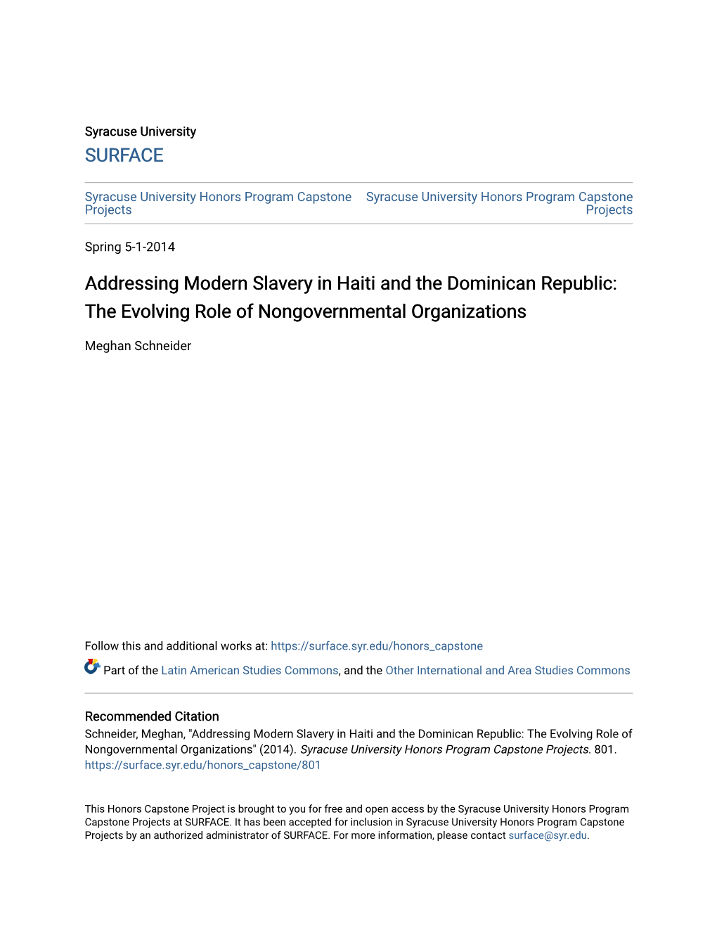 Addressing Modern Slavery in Haiti and the Dominican Republic: the Evolving Role of Nongovernmental Organizations