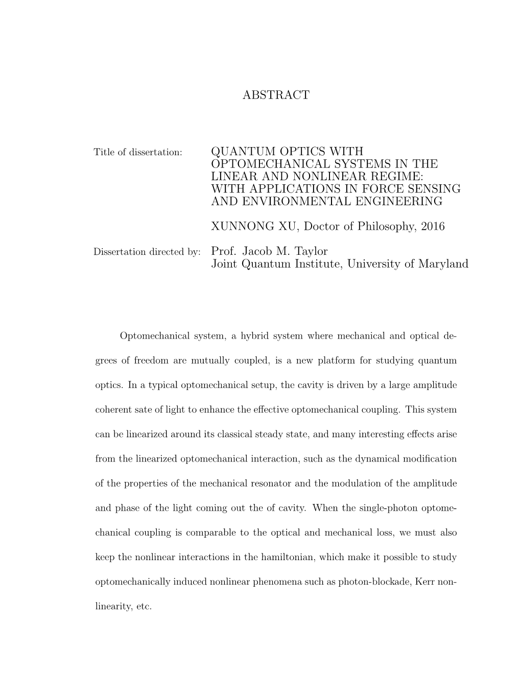 Abstract Quantum Optics with Optomechanical Systems In