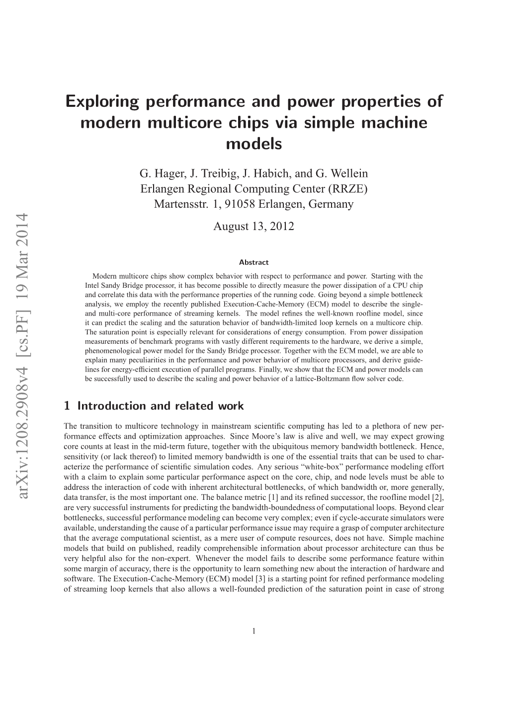 Exploring Performance and Power Properties of Modern Multicore