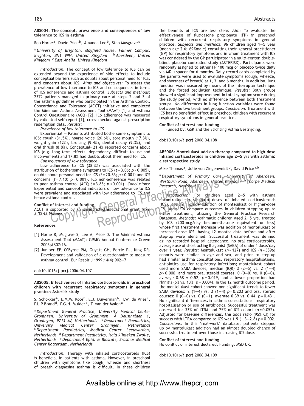 ABS004: the Concept, Prevalence and Consequences of Low the Beneﬁts of ICS Are Less Clear