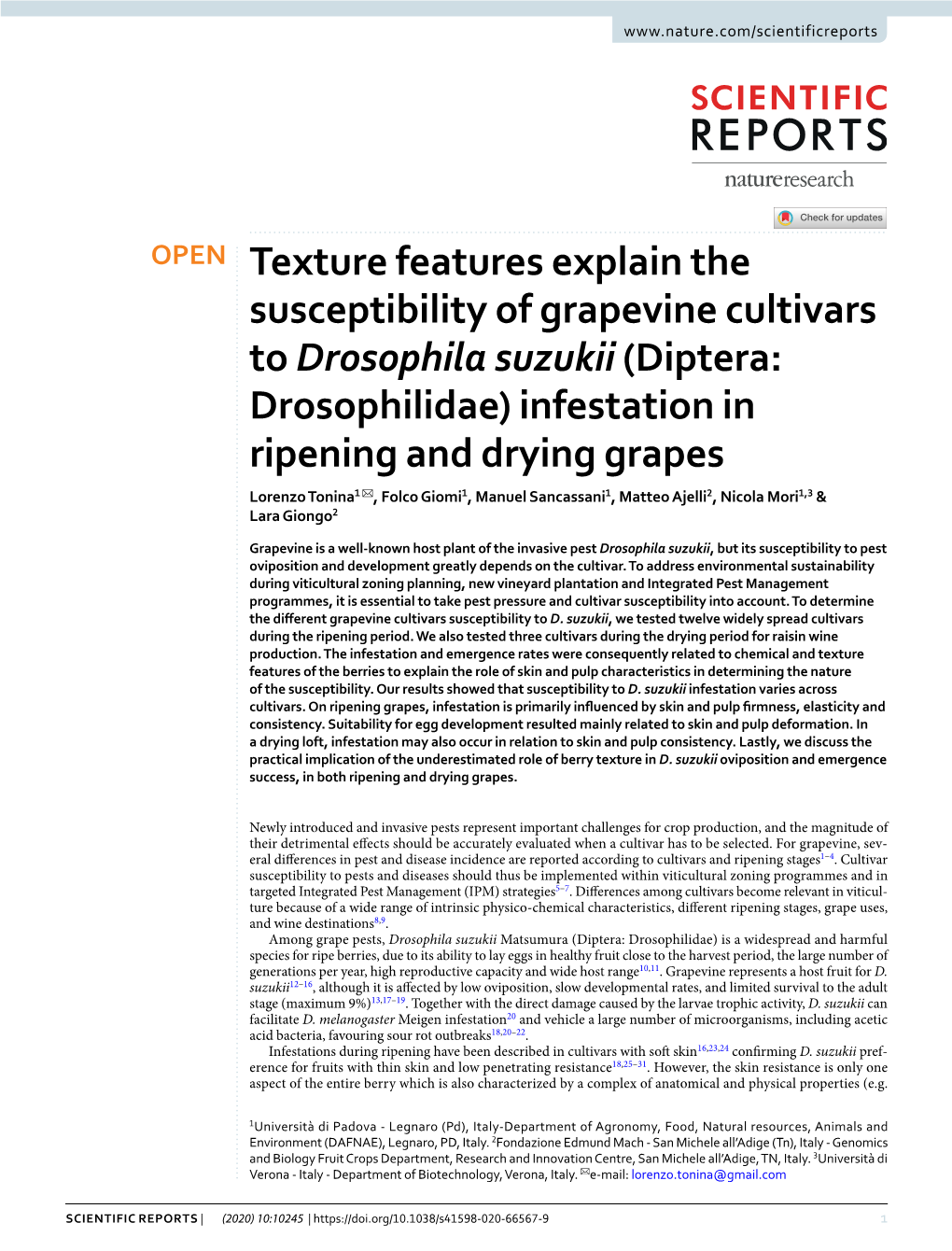 Texture Features Explain the Susceptibility of Grapevine Cultivars