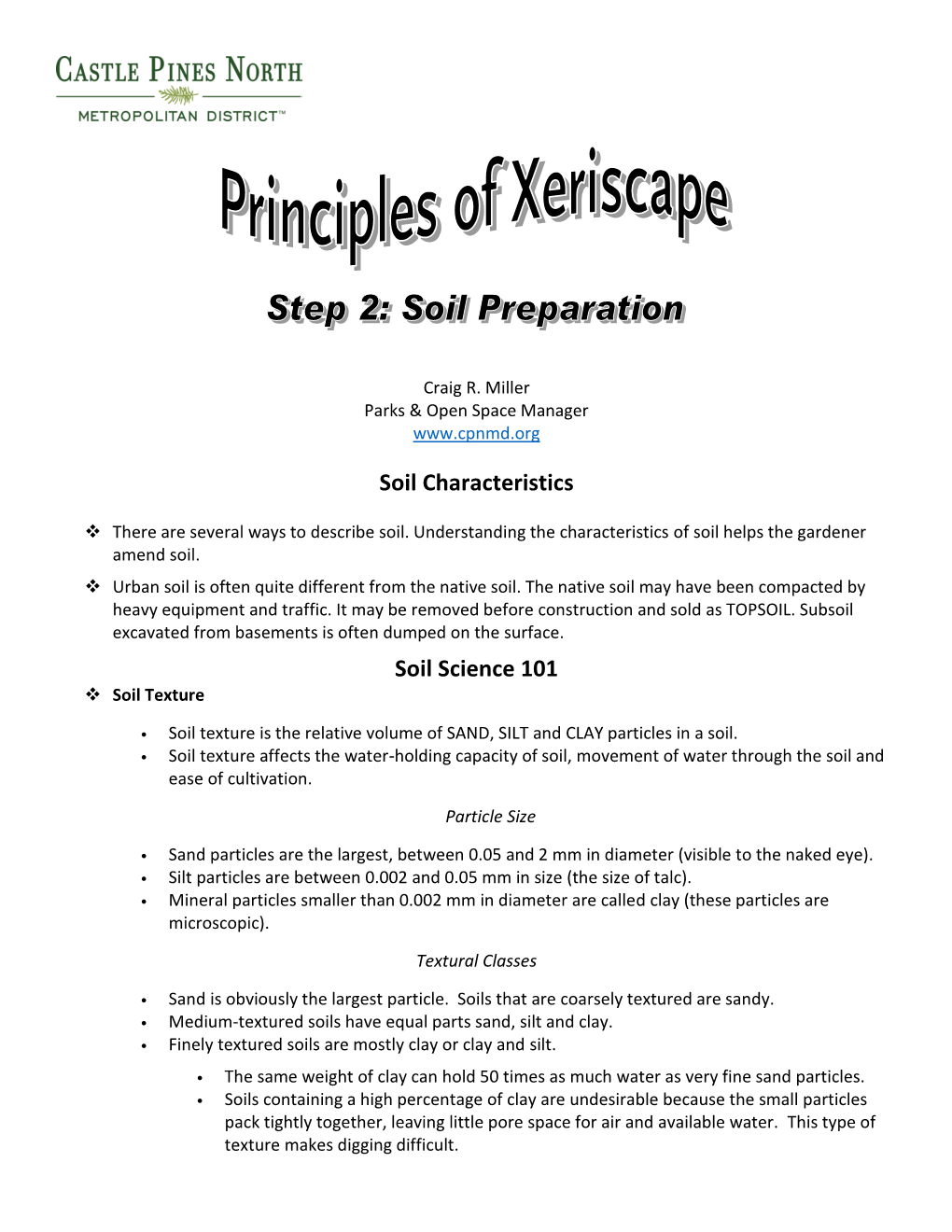 Soil Characteristics Soil Science