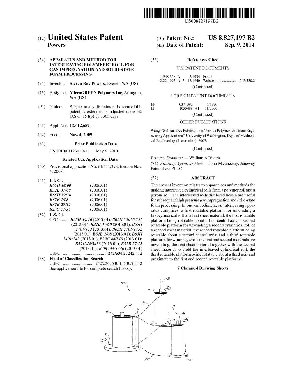 (12) United States Patent (10) Patent No.: US 8,827,197 B2 Powers (45) Date of Patent: Sep