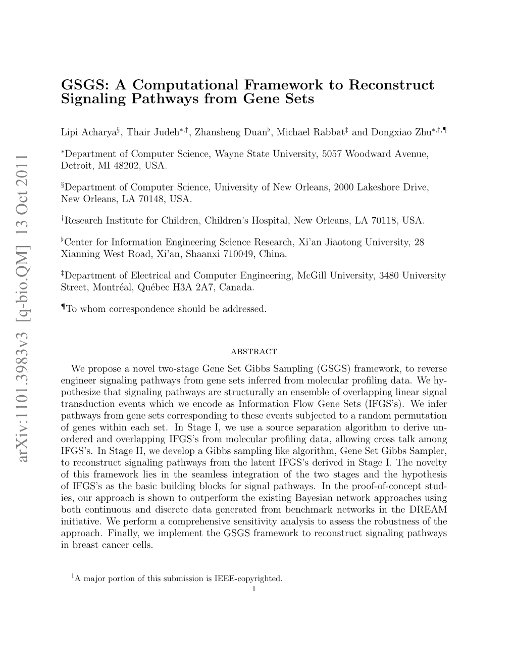 GSGS: a Computational Framework to Reconstruct Signaling Pathways