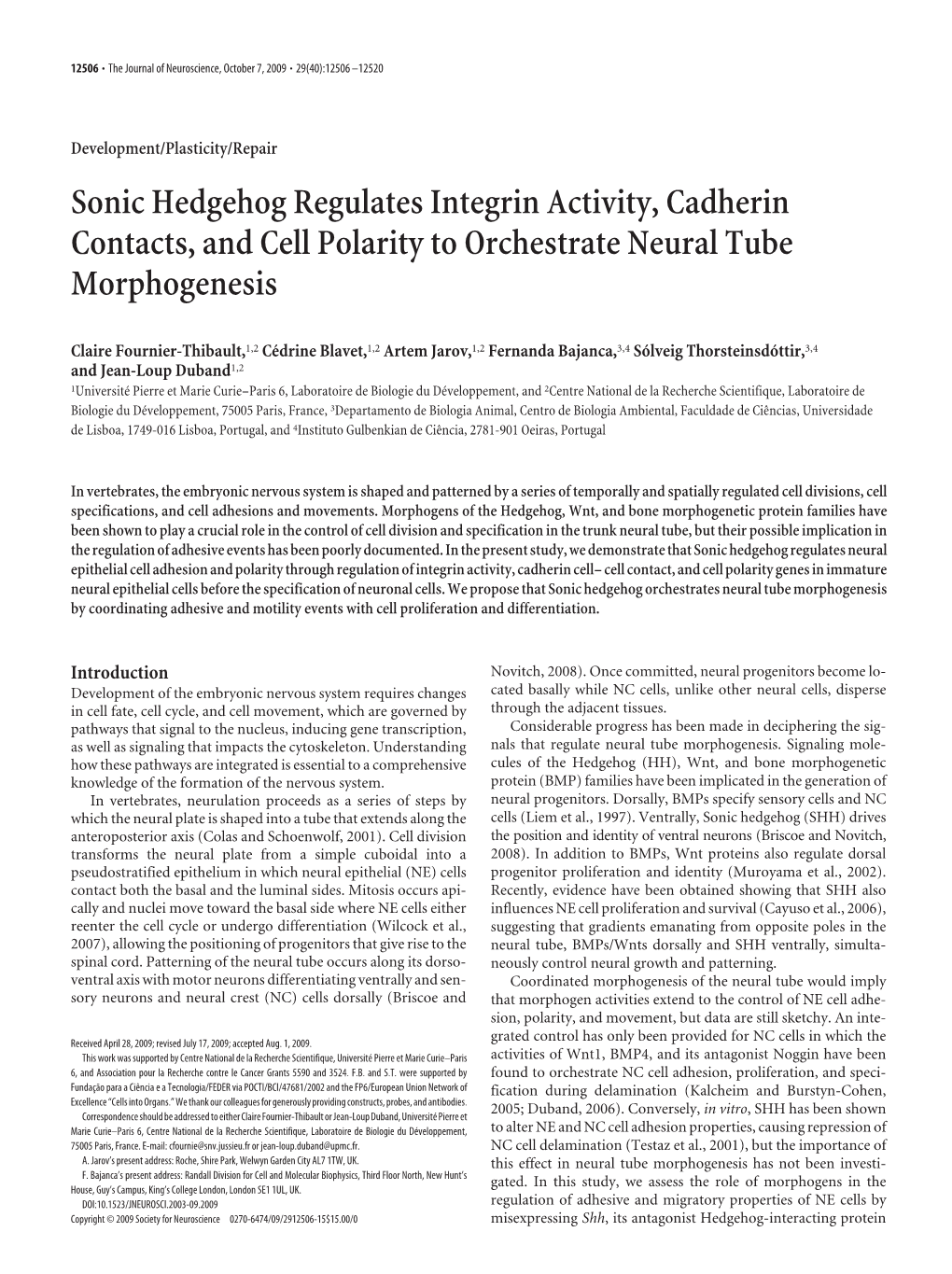 Sonic Hedgehog Regulates Integrin Activity, Cadherin Contacts, and Cell Polarity to Orchestrate Neural Tube Morphogenesis