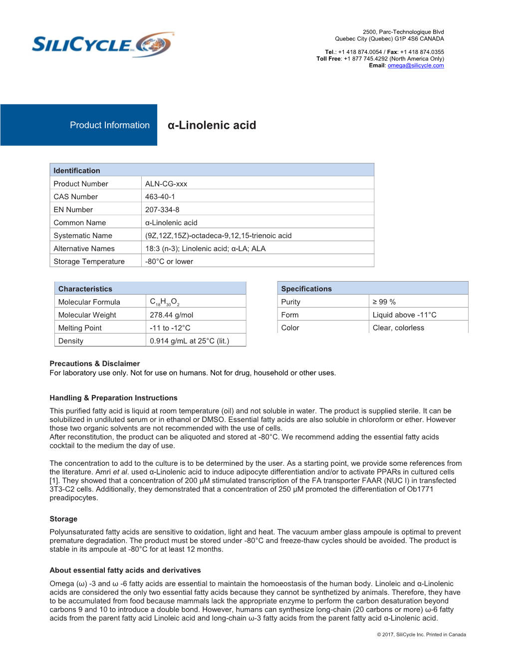 Α-Linolenic Acid