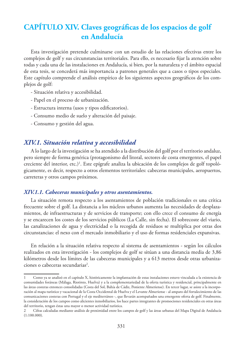 CAPÍTULO XIV. Claves Geográficas De Los Espacios De Golf En Andalucía