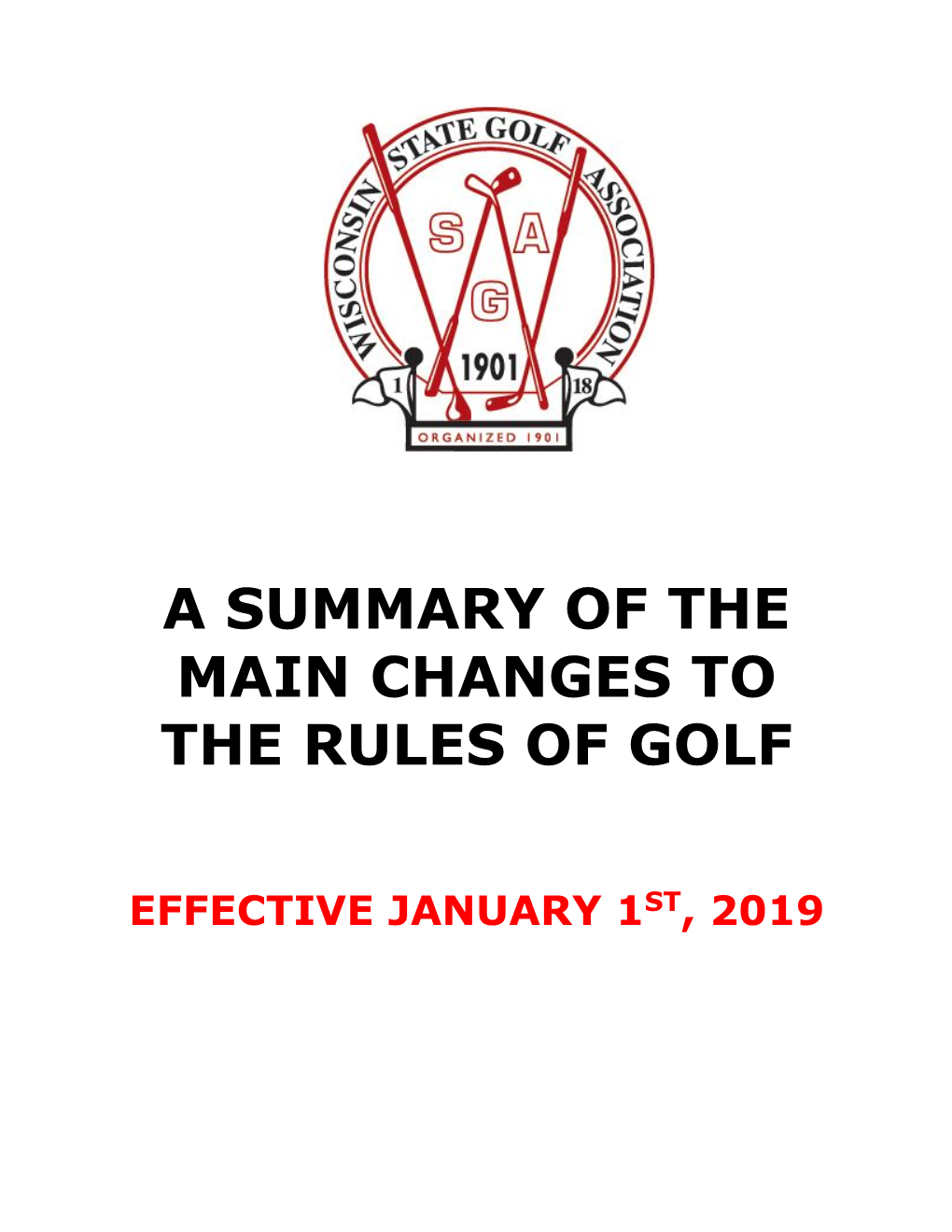 A Summary of the Main Changes to the Rules of Golf