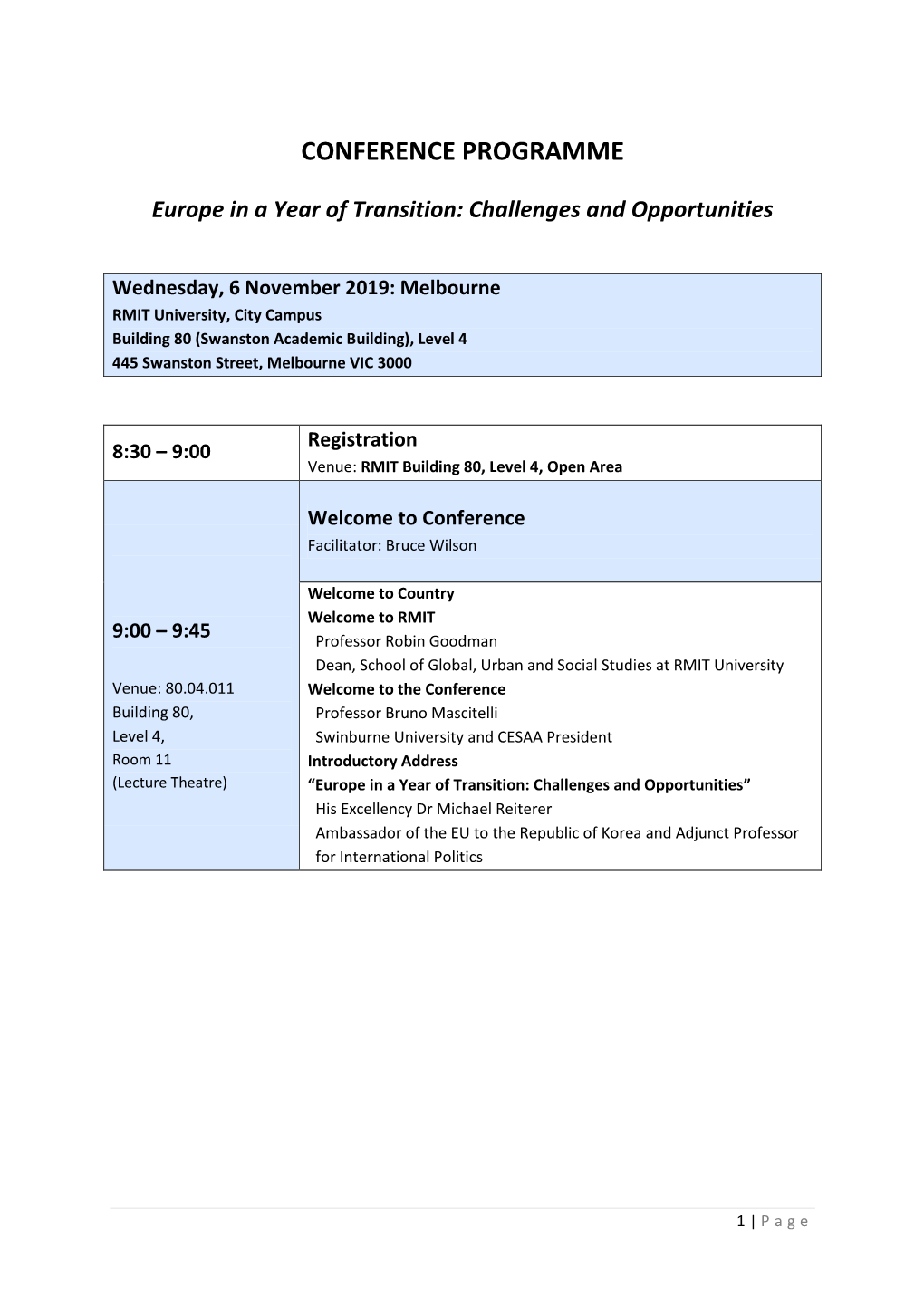 Conference Programme