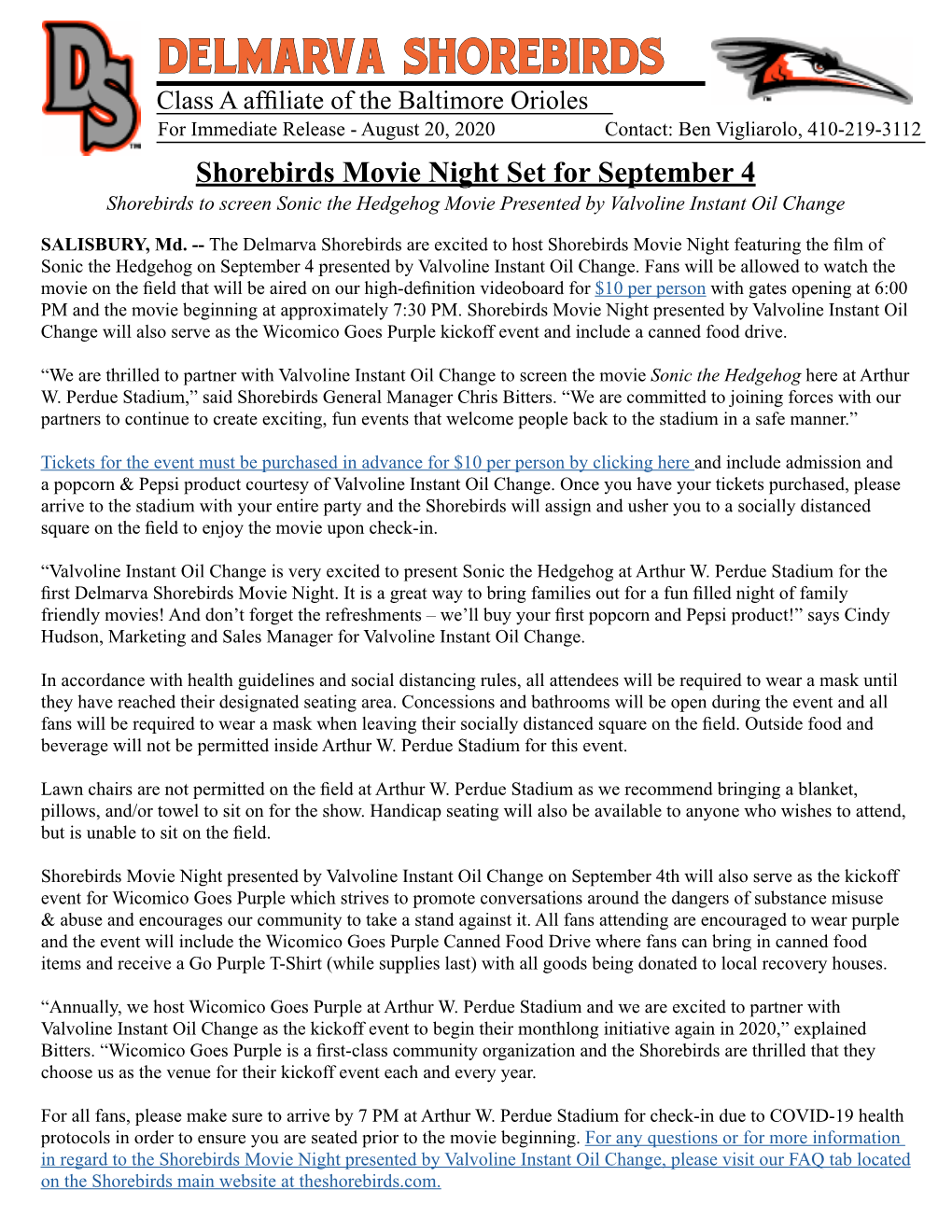 Movie Night Press Release –