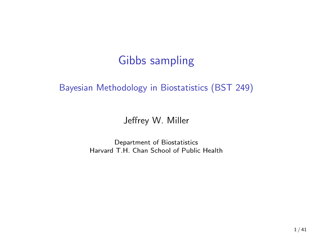 Gibbs Sampling