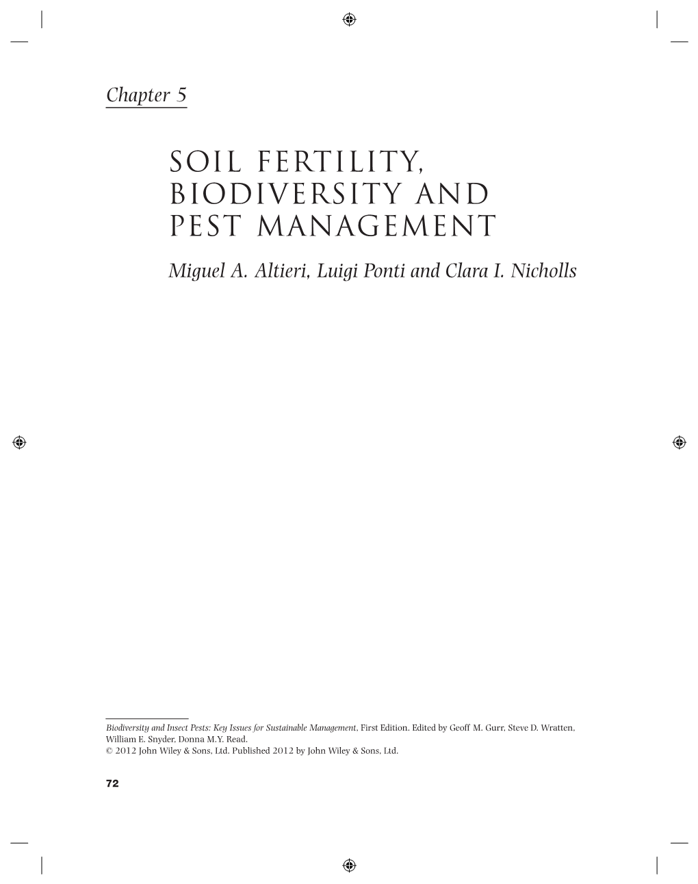 Soil Fertility, Biodiversity and Pest Management 73