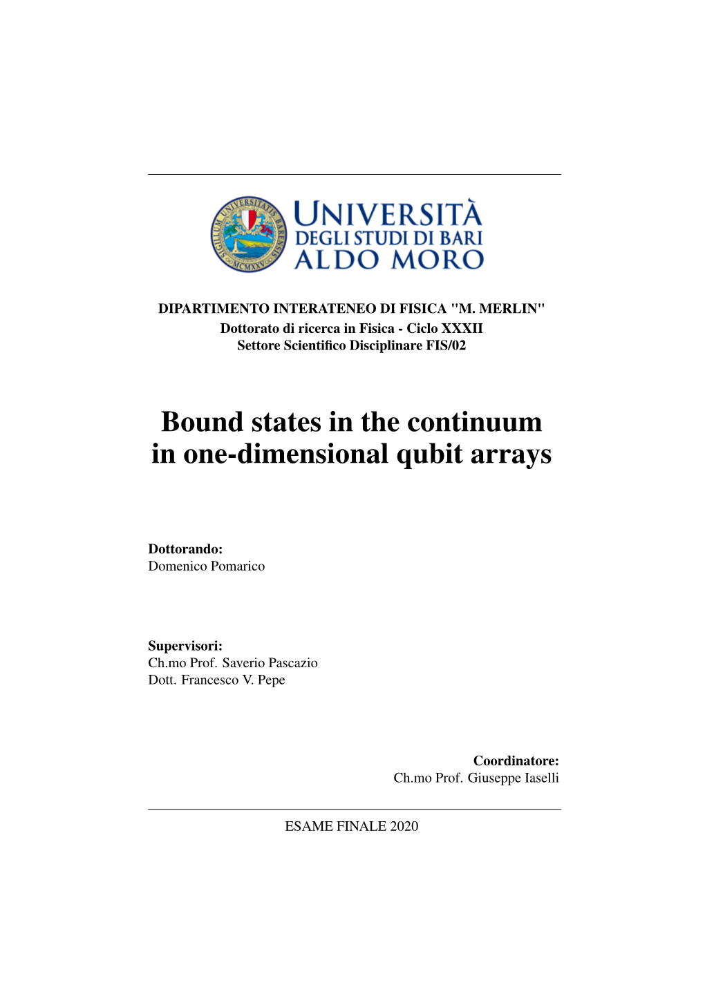Bound States in the Continuum in One-Dimensional Qubit Arrays