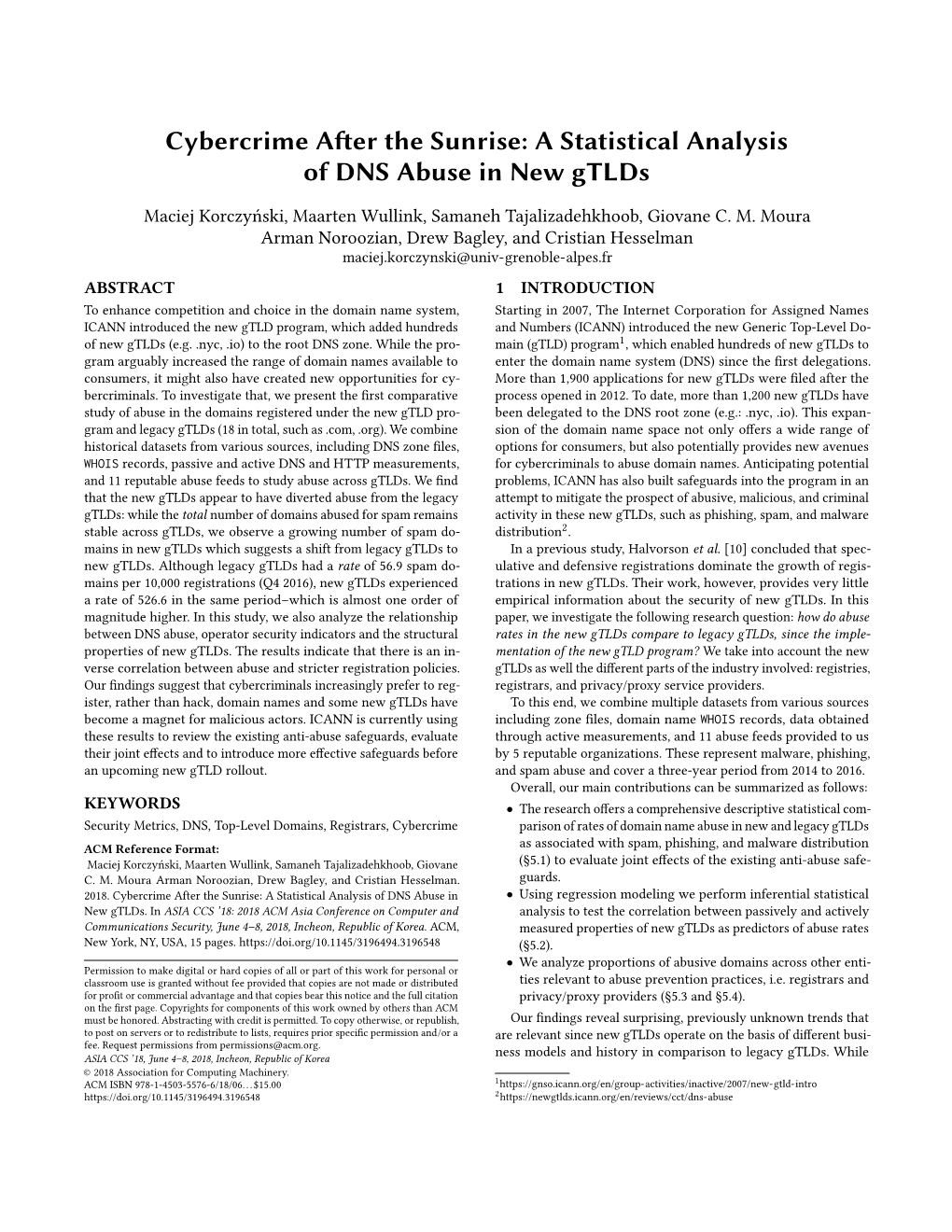 A Statistical Analysis of DNS Abuse in New Gtlds