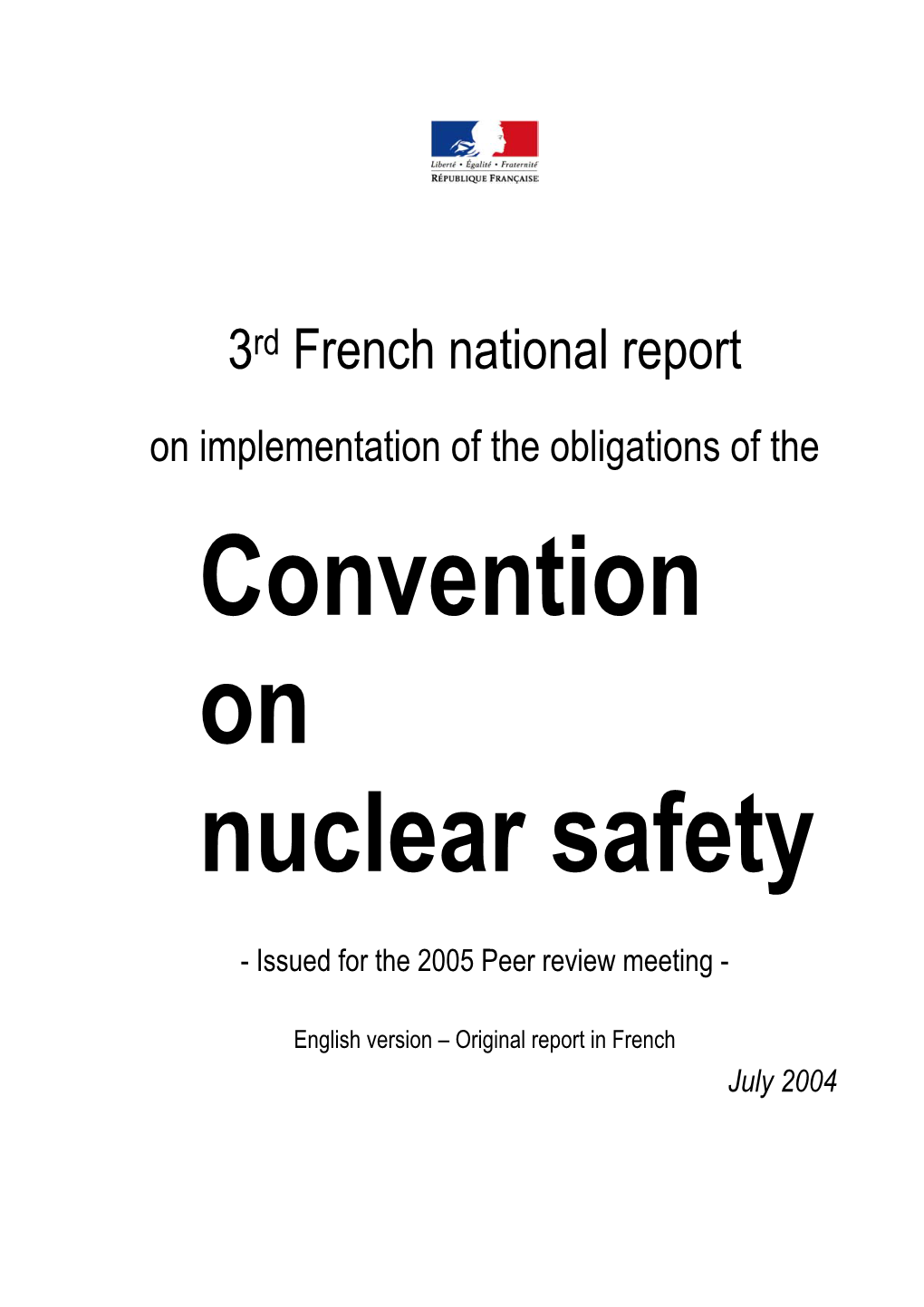 3Rd French National Report on Implementation of the Obligations of The