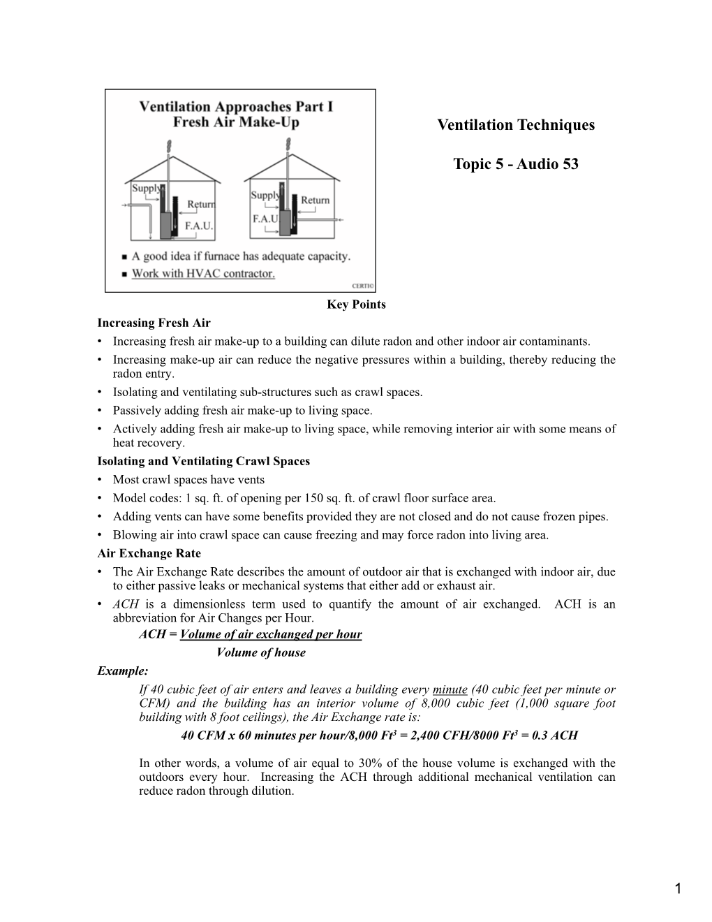 Ventilation Techniques Topic 5